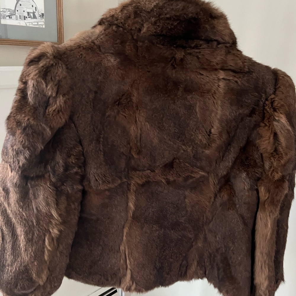 Rich Brown Rabbit Fur Jacket - Picture 2 of 6